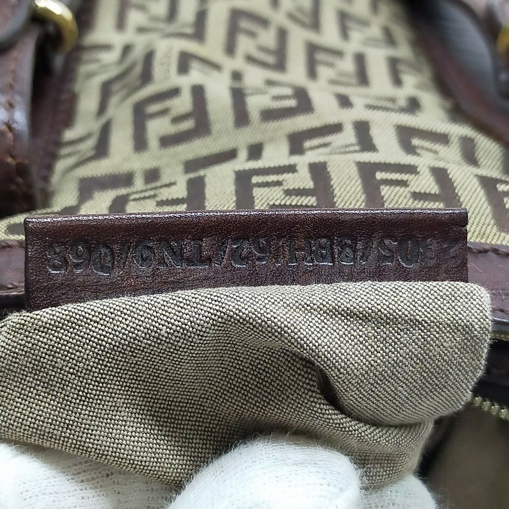 AUTHENTIC Fendi Tote Bag Brown Nylon - Picture 10 of 11
